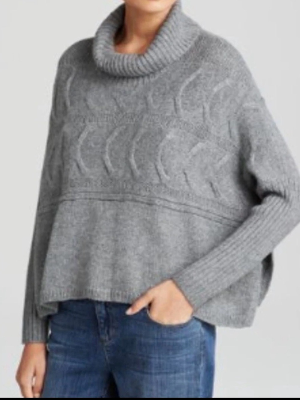 Eileen Fisher Sweater Alpaca Silk Turtleneck Boxy Oversized size large